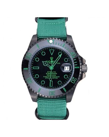 Rolex Stealth Submariner Green Nylon Strap 622009 Mens 40MM